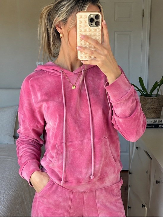 LoveShackFancy Tops - LoveShackFancy Anarosa Hoodie Pink Tie-Dye Pullover Women’s Size Small Cozy
